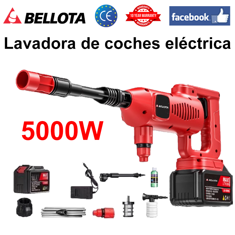 Alta potencia de 5000 W/batería de 24 V/distancia de pulverización de agua de 0 a 20 m (se puede utilizar hasta 5 horas después de cargar/kit de limpieza/batería de litio*3)